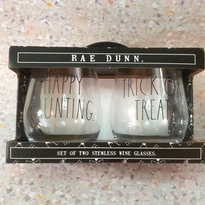 Rae Dunn Halloween Wine Glasses  🎃🧡🖤